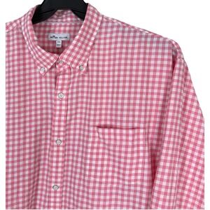 Peter Millar Seaside Men's Ocean Gingham Sport Shirt XXL Pink Check Button Down